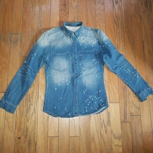Givenchy Blue Denim Dress Shirt
